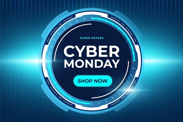 Concepto de cyber monday de tecnología realista