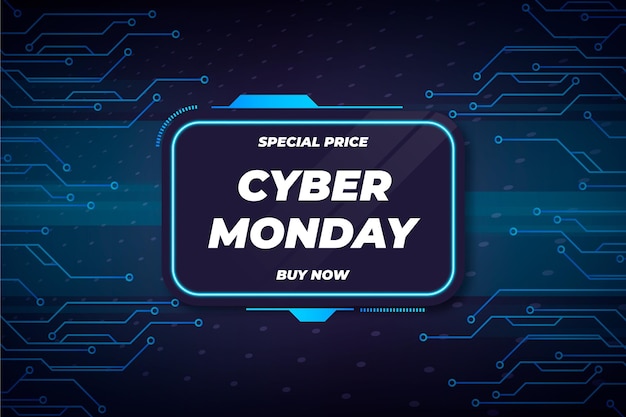 Concepto de cyber monday de tecnología realista