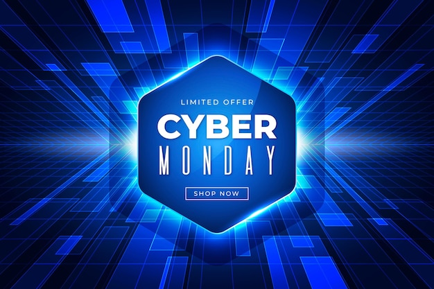 Concepto de cyber monday de tecnología realista