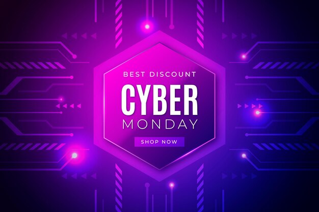 Concepto de cyber monday de tecnología realista