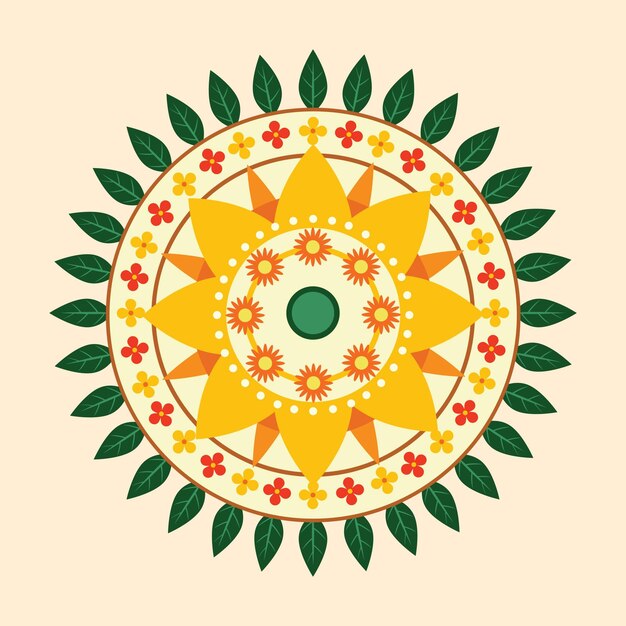 Concepto de decoración floral Onam