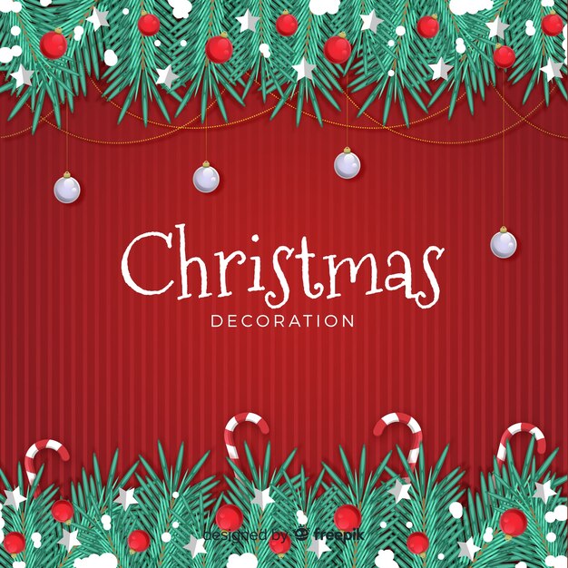 Concepto de decoración de navidad flat