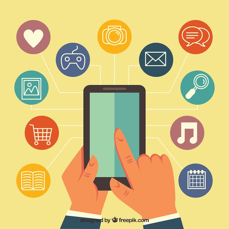 Vector gratuito concepto de desarrollo de una app con diseño plano