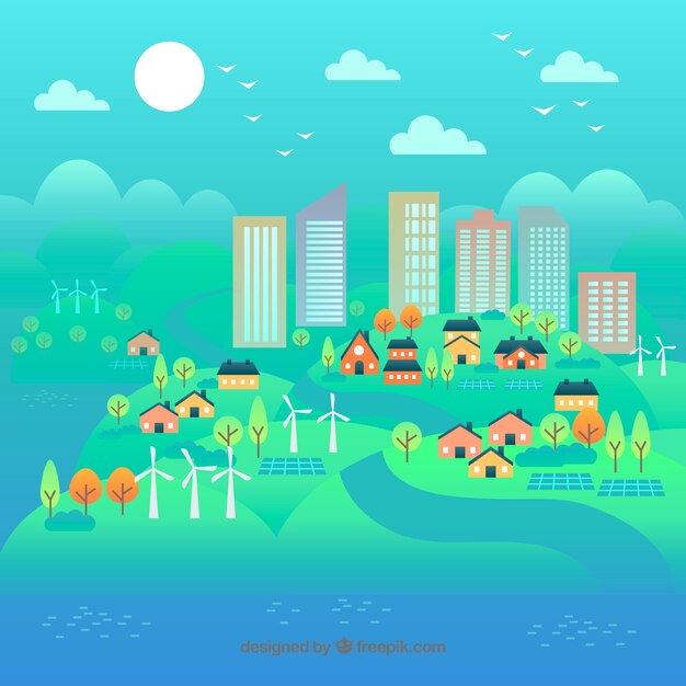 Concepto de desarrollo sostenible y ecosistema
