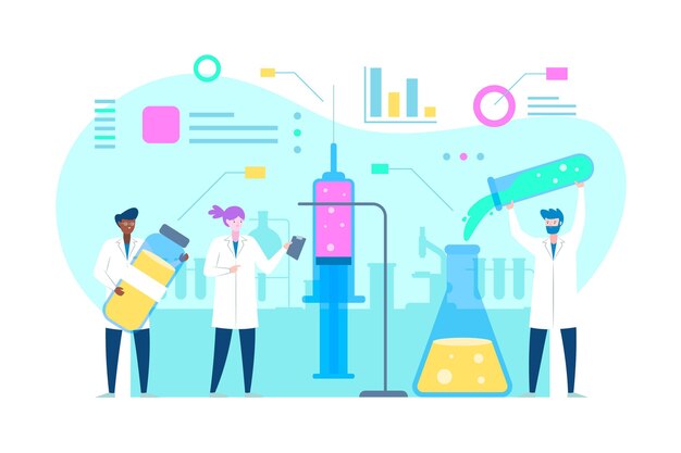 Concepto de desarrollo de la vacuna contra el coronavirus