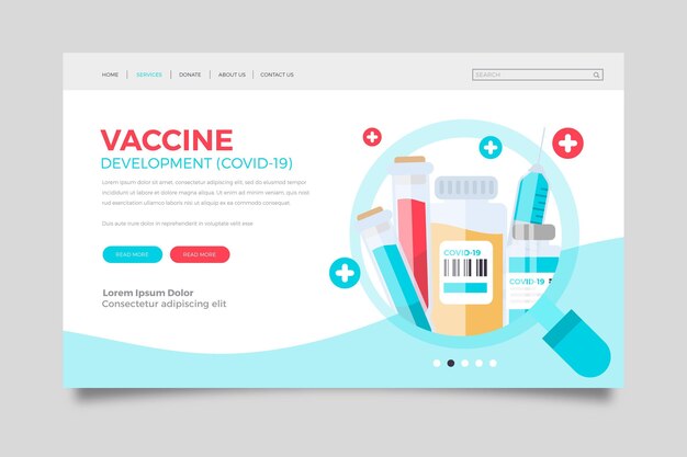 Concepto de desarrollo de la vacuna contra el coronavirus
