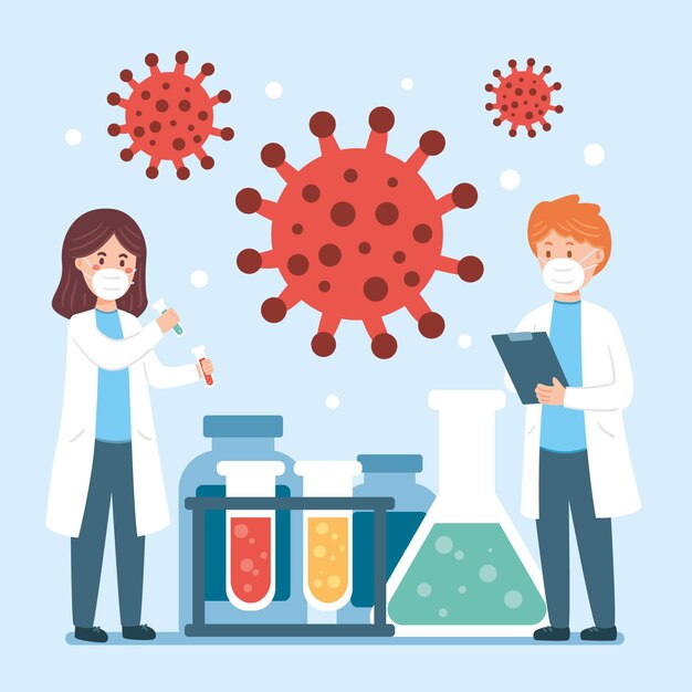 Concepto de desarrollo de vacuna de coronavirus
