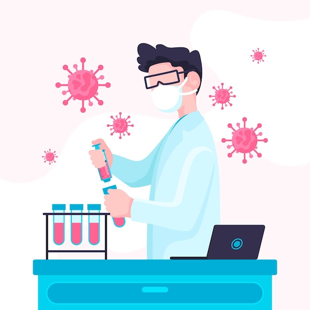 Concepto de desarrollo de vacuna de coronavirus