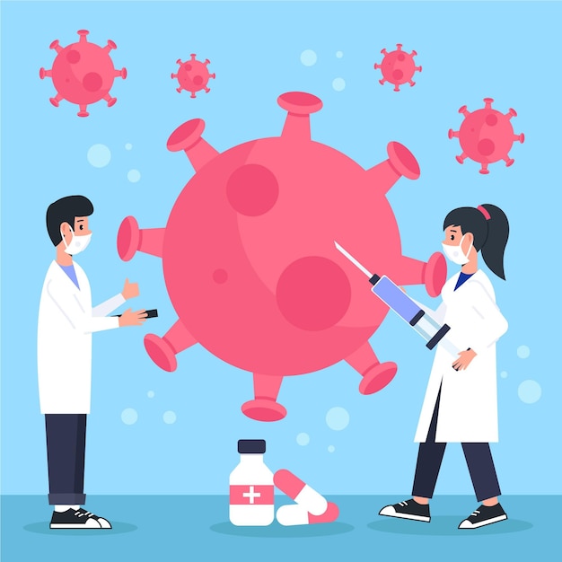 Concepto de desarrollo de vacuna de coronavirus