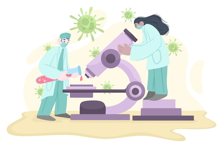 Vector gratuito concepto de desarrollo de vacuna de coronavirus