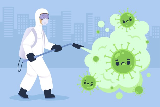 Concepto de desinfección de virus