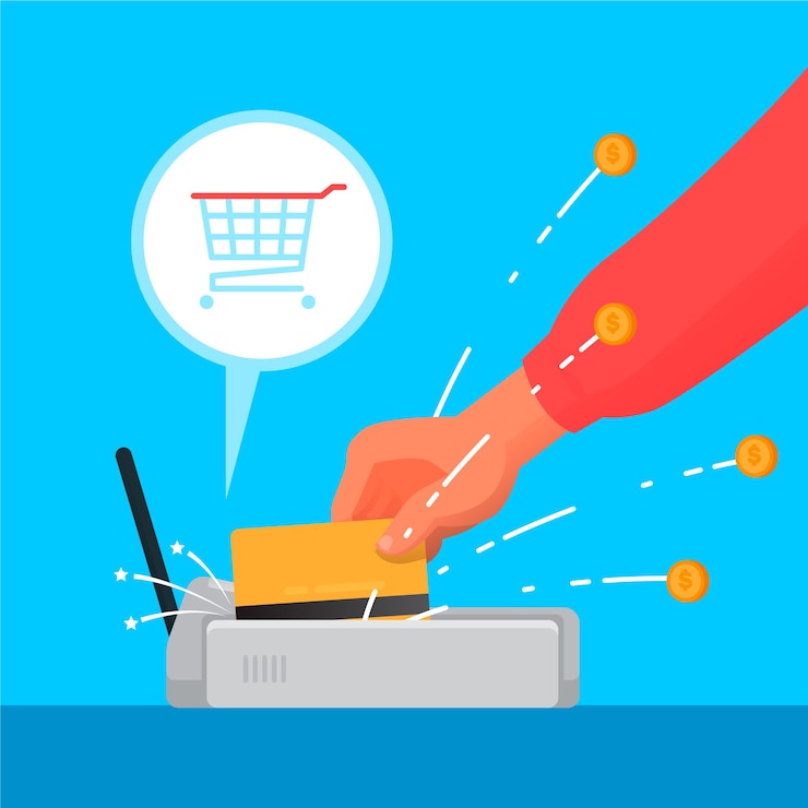Vector gratuito concepto de devolución de efectivo con tarjeta de crédito