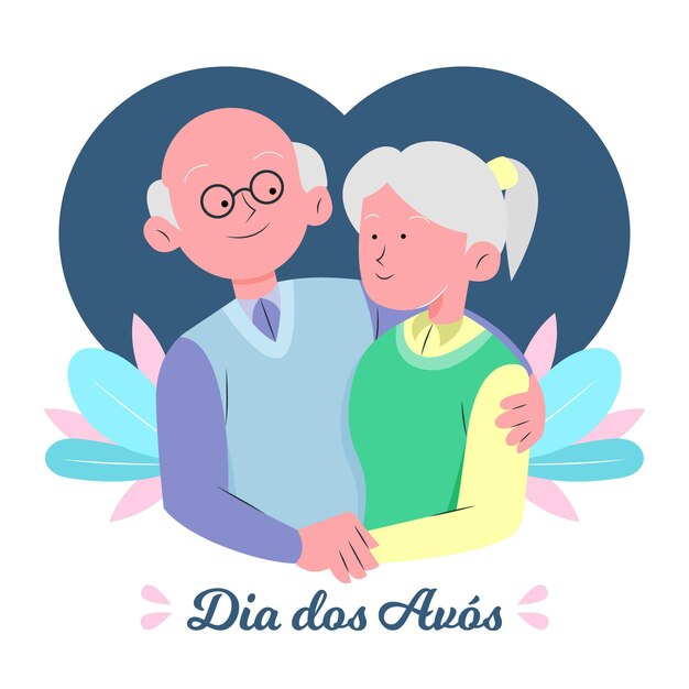 Concepto de dia dos avós dibujado a mano
