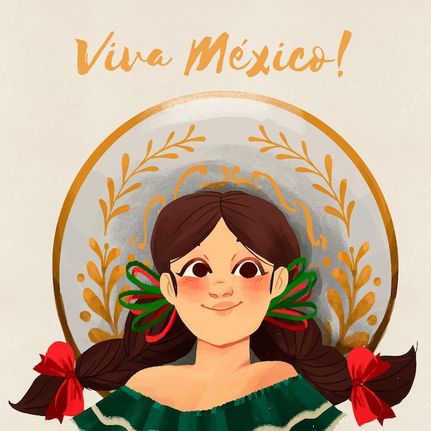 Vector gratuito concepto de día de independencia méxico acuarela