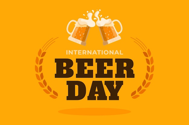 Concepto de día internacional de la cerveza de diseño plano