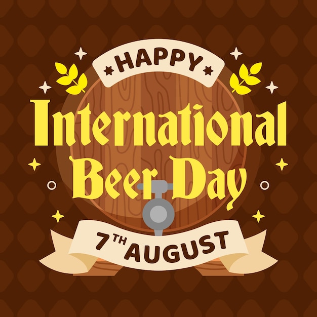 Concepto de día internacional de la cerveza de diseño plano