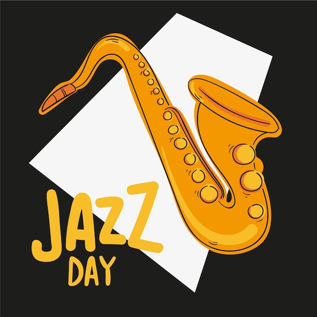 Concepto del día internacional del jazz dibujado a mano