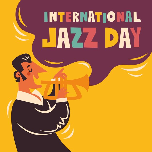 Concepto de día internacional del jazz de diseño plano