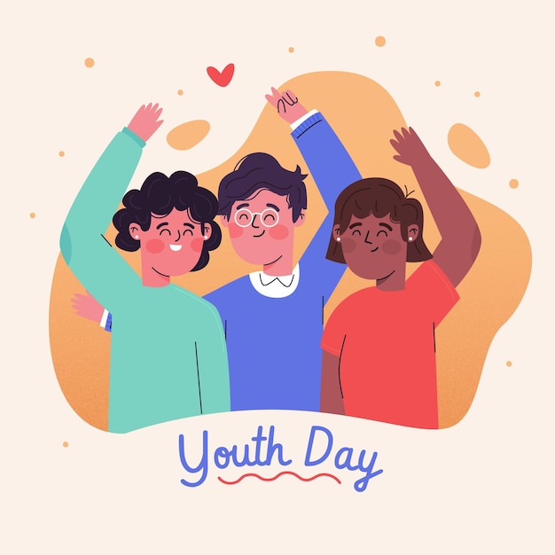 Concepto de día de la juventud dibujada a mano