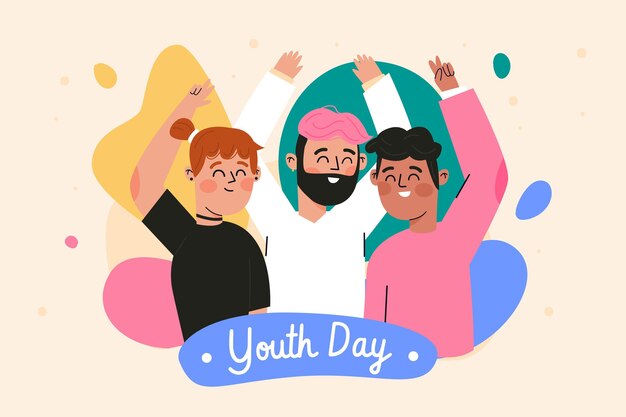 Concepto de día de la juventud dibujada a mano