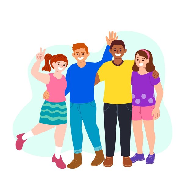 Concepto de día de la juventud dibujada a mano