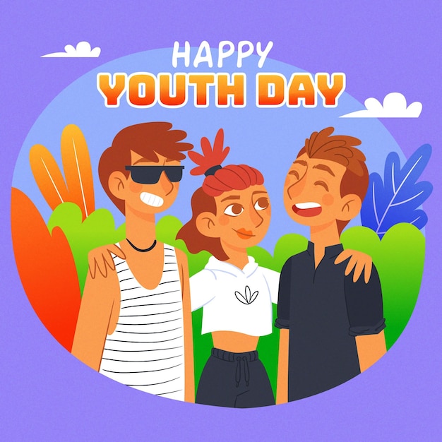 Vector gratuito concepto de día de la juventud dibujada a mano