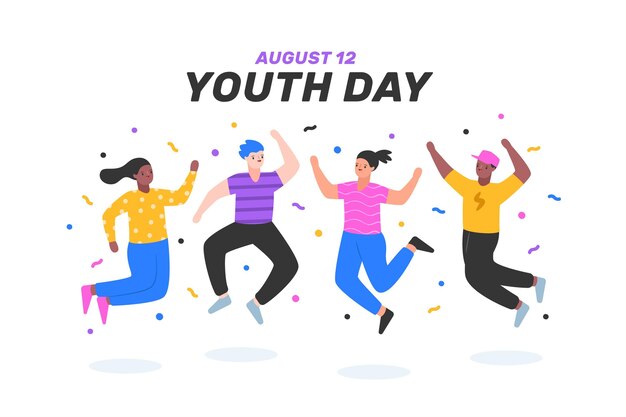 Concepto de día de la juventud de diseño plano