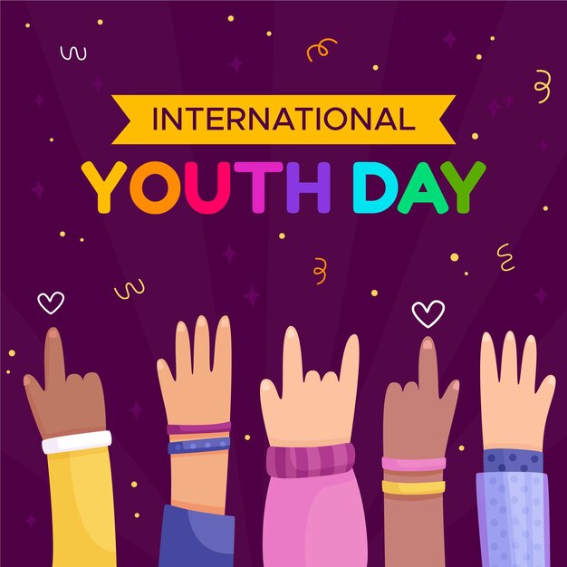 Concepto de día de la juventud de diseño plano