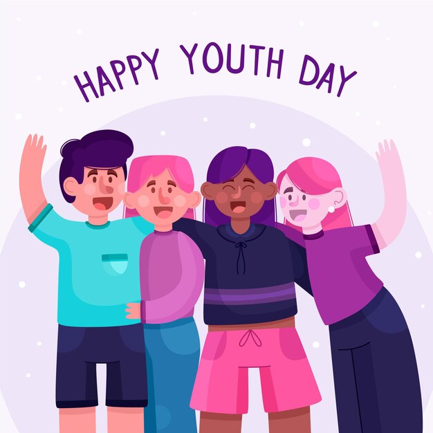 Concepto de día de la juventud de diseño plano