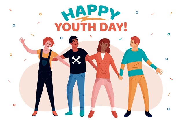 Concepto de día de la juventud de diseño plano