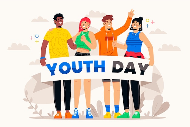 Concepto de día de la juventud de diseño plano
