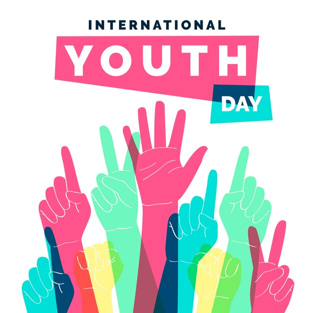 Concepto de día de la juventud de siluetas