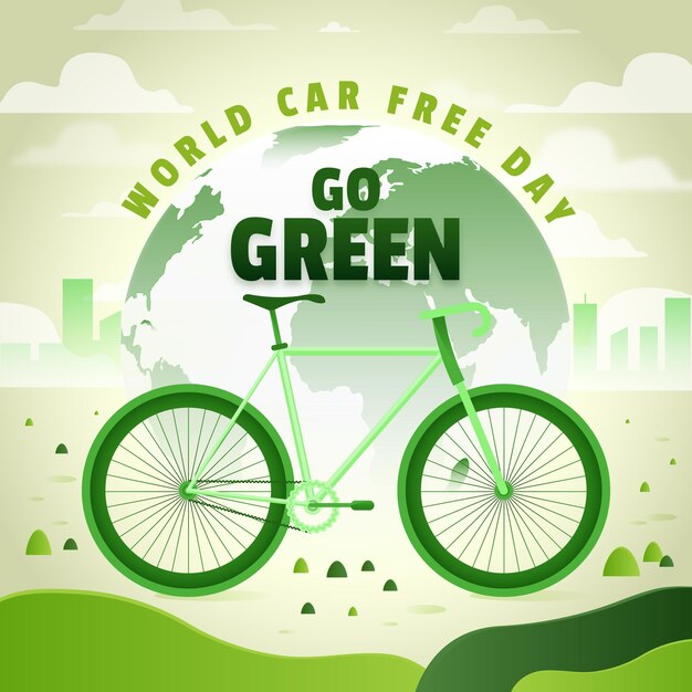 Concepto de día libre de coche mundial de diseño plano