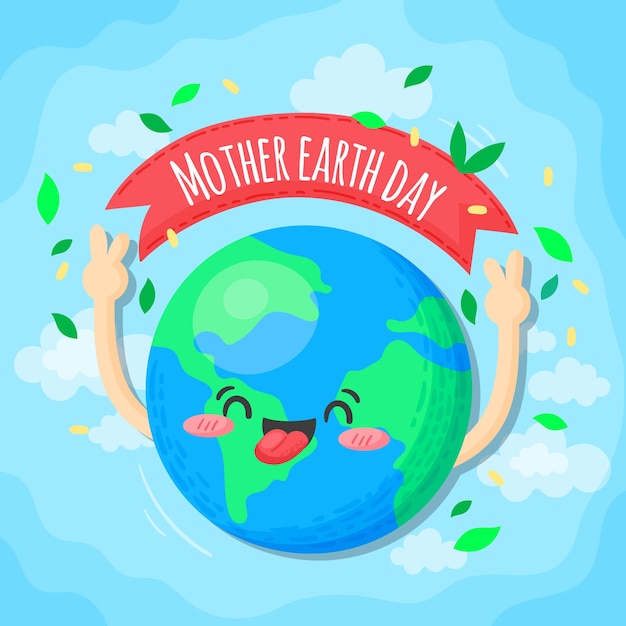 Vector gratuito concepto de día de la madre tierra dibujado a mano