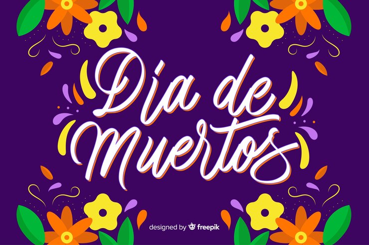 Vector gratuito concepto de día de muertos con fondo de diseño plano