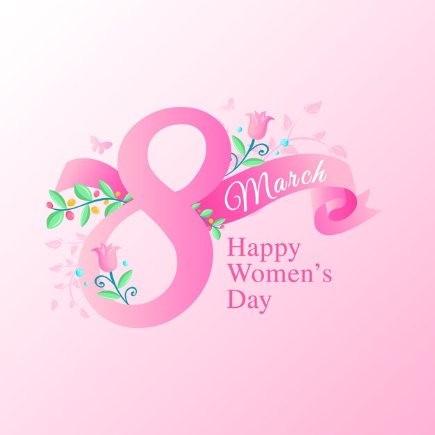 Concepto de día para mujer de diseño plano