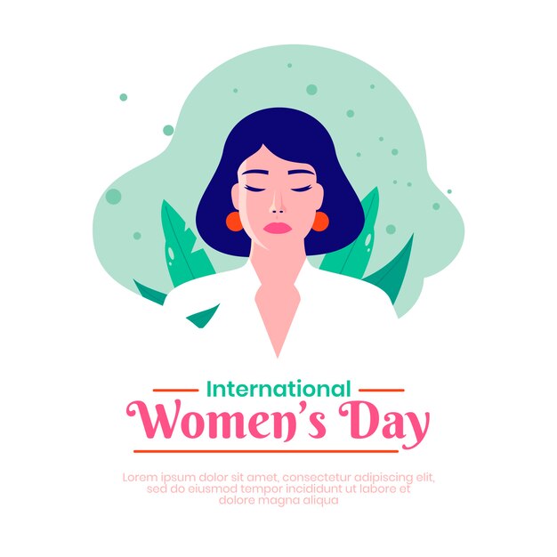 Concepto de día de la mujer en diseño plano