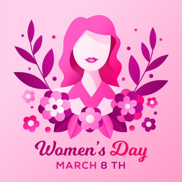 Concepto de día para mujer de diseño plano