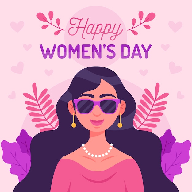 Concepto de día para mujer de diseño plano