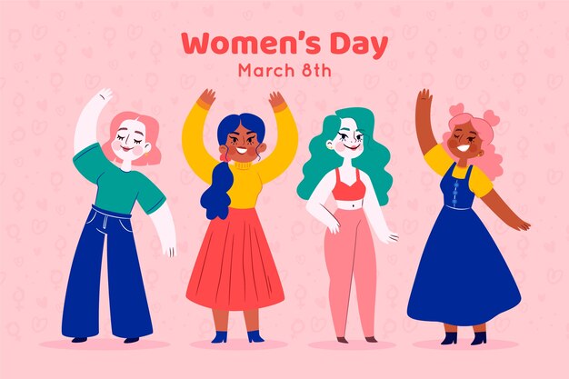 Concepto de día para mujer de diseño plano