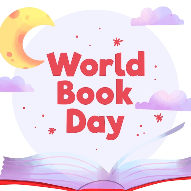 Concepto de día mundial del libro de acuarela