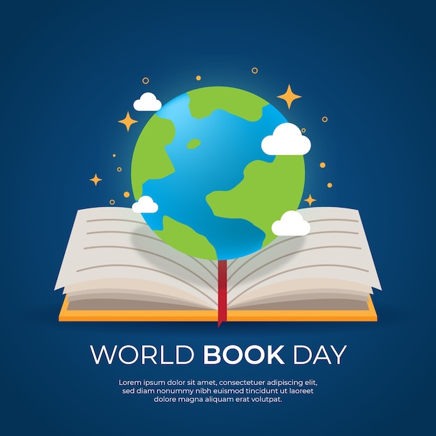 Concepto de día mundial del libro de diseño plano