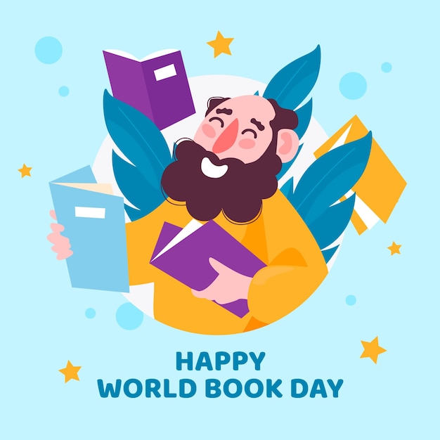 Vector gratuito concepto de día mundial del libro de diseño plano