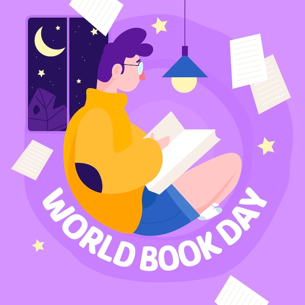 Vector gratuito concepto de día mundial del libro de diseño plano