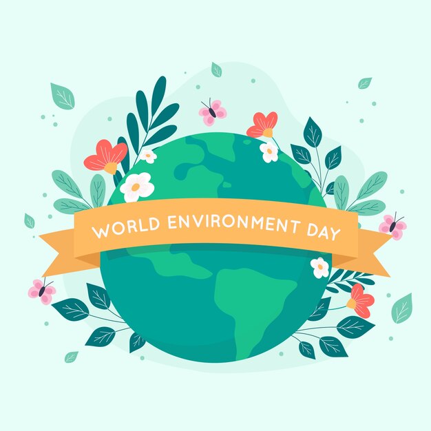 Concepto de día mundial del medio ambiente de diseño plano
