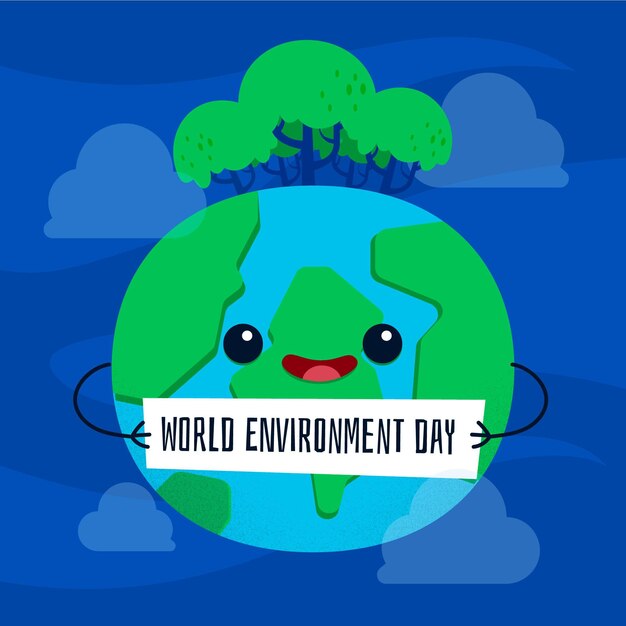 Concepto de día mundial del medio ambiente de diseño plano