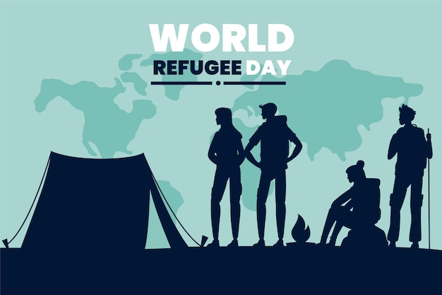 Concepto del día mundial de los refugiados