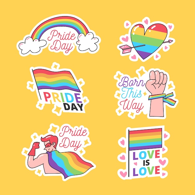 Concepto del día del orgullo y etiquetas de colores