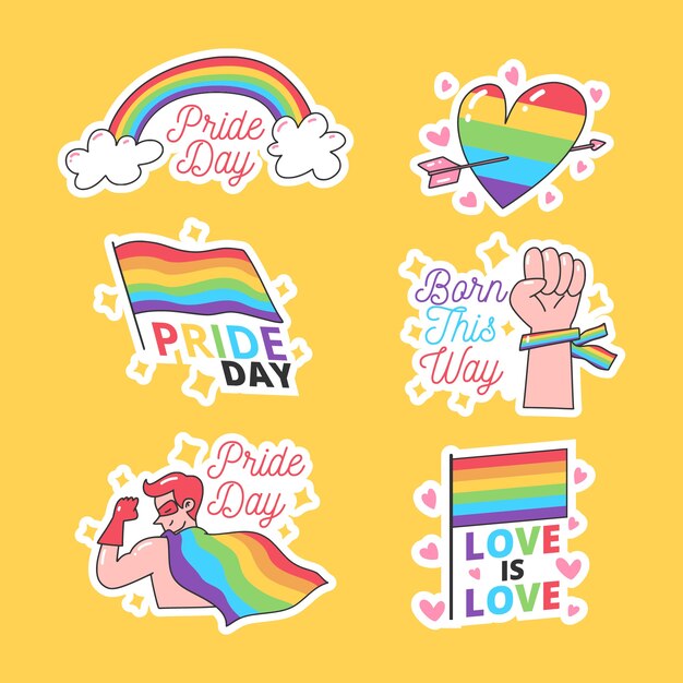 Concepto del día del orgullo y etiquetas de colores