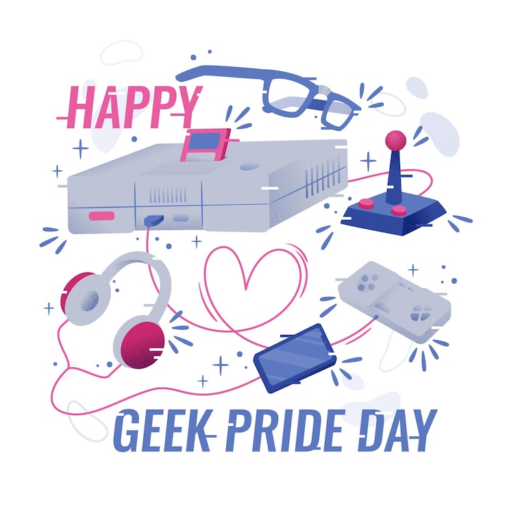 Vector gratuito concepto del día del orgullo geek